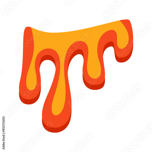 magma lava. volcanic fire orange texture, realistic cartoon liquid hot metal. vector graphic