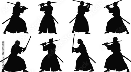 Silhouettes Set of Professional Photographer Equipment, Video Production Gear, Superhero Kids, Martial Arts Poses, Princesses, Musicians, and Creative Career Character Icons.