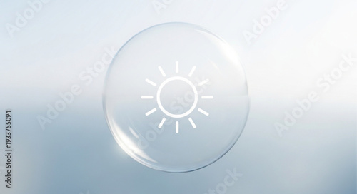 Contact lens with sun icon symbolizing eye protection.