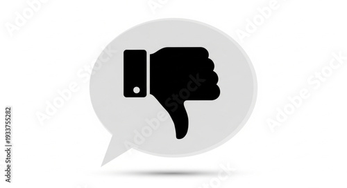 Thumbs Down Icon in Speech Bubble Negative Feedback Symbol.