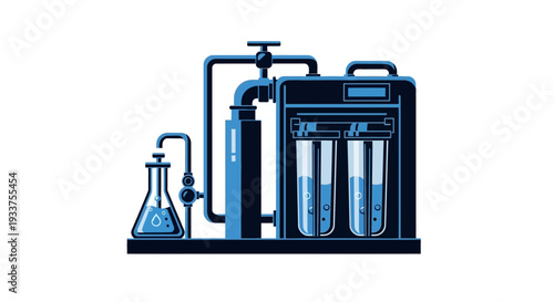 Water Purification System with Filtration and Scientific Equipment