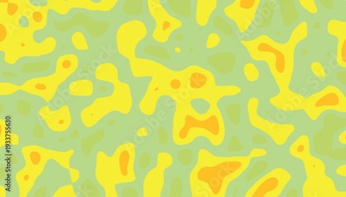 Abstract Organic Shapes Yellow Orange Green Pattern
