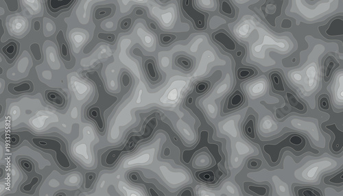 Abstract topographic map pattern in shades of grey