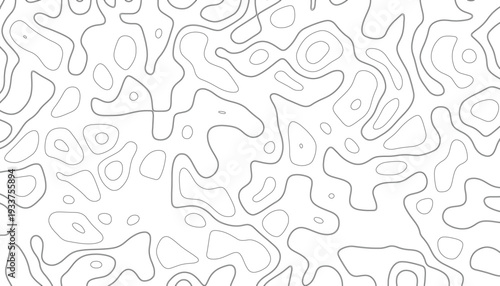 Black and white abstract contour lines forming organic shapes