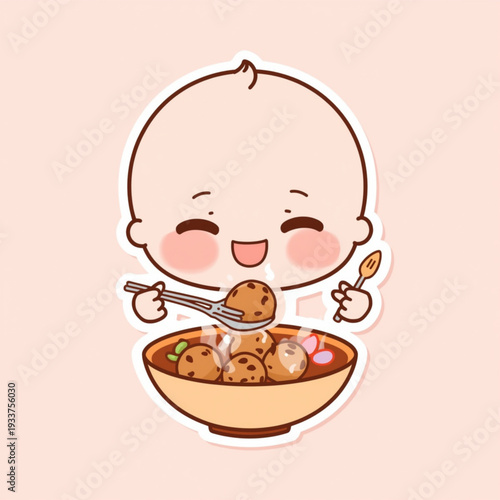 boy eating bakso