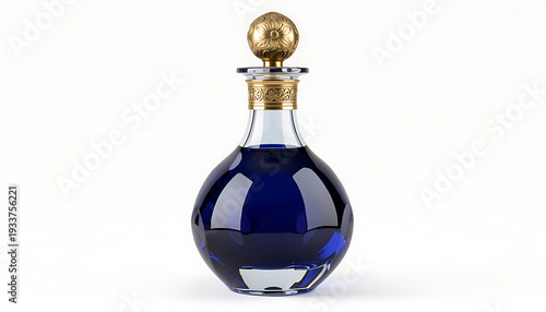 Wallpaper Mural Luxurious Ornate Blue Glass Bottle with Golden Stopper
 Torontodigital.ca