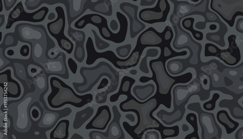 Dark grey abstract organic shapes seamless pattern