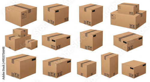 Collection of Cardboard Boxes Various Sizes.