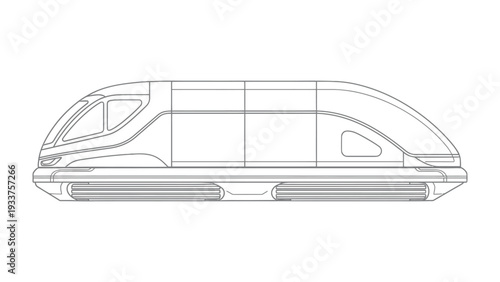 Futuristic Train Concept: A sleek, modern train design with a focus on streamlined aesthetics and cutting-edge technology, suggesting the future of travel.