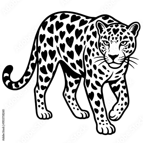 Canvas Print Silhouette of a wild cat