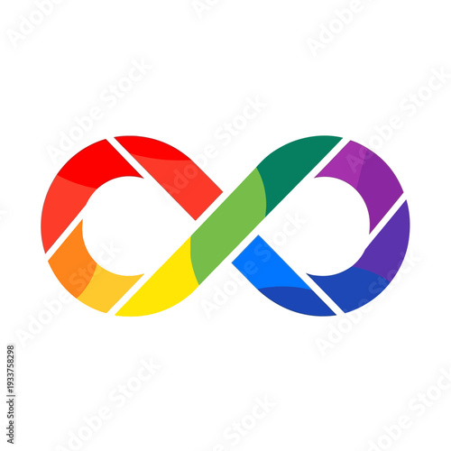 Rainbow Infinity Symbol Representing Autism Awareness and Neurodiversity.
