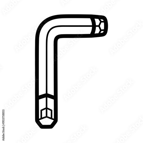 Sleek black metal wall hook with geometric cutout design, ideal for modern home or office storage solutions.