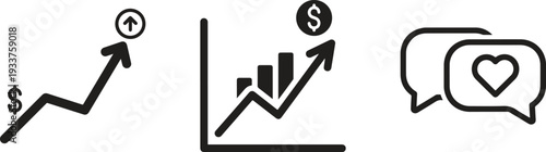 Market Research Business Insights Line Icon Set