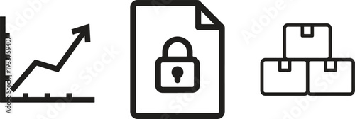 Online Security Digital Protection Line Icon Set