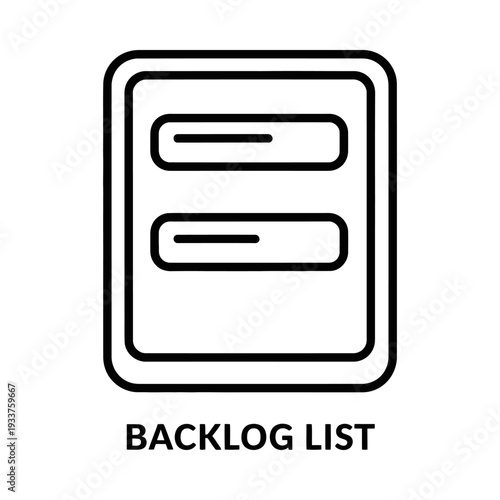 Clean and modern flat design backlog list icon with two empty task slots, ideal for productivity and workflow applications.