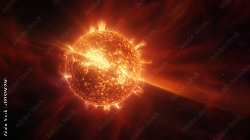 Fototapeta premium Sun. Global warming. Magnetic storm on the sun
