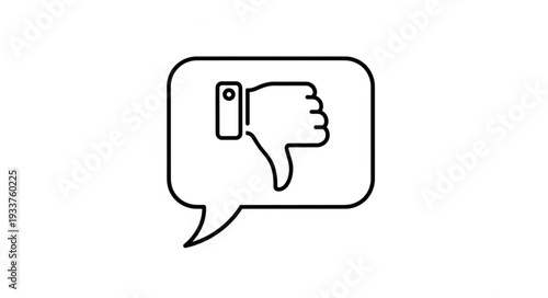 Thumbs Down Icon in Speech Bubble Vector Graphic.