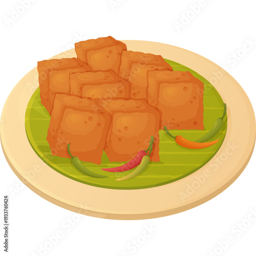 Tofu and Chili Peppers Illustration