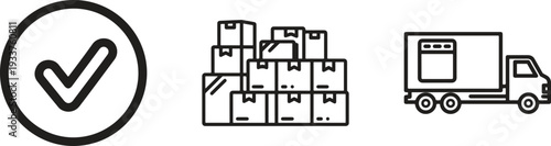 Quality Assurance Business Approval Line Icon Set