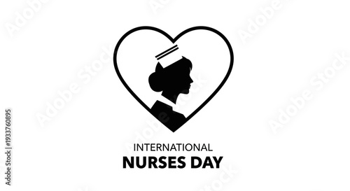 International Nurses Day Heart Silhouette Nurse Icon