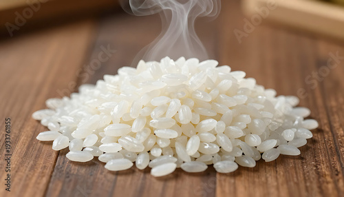 Wallpaper Mural Freshly Cooked White Rice with Rising Steam
 Torontodigital.ca