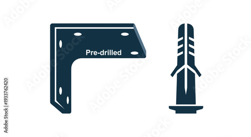 Metal L-Bracket and Wall Anchor Hardware for Home Improvement and DIY Projects