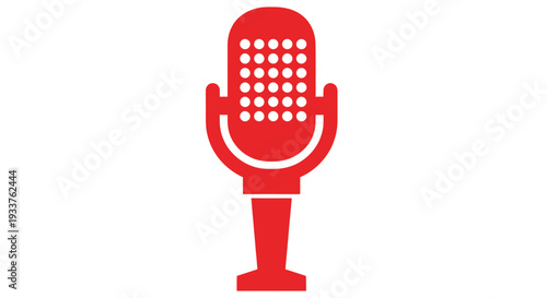 Retro Microphone Icon, Vintage Audio Equipment, Sound Recording Symbol