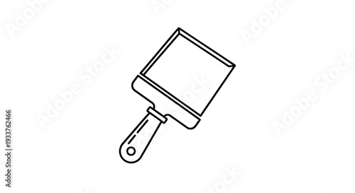 Simple Line Art Icon of a Putty Knife or Scraper for Home Improvement and DIY Projects