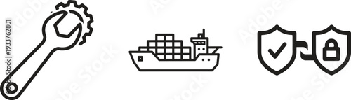 Tools Business Development Equipment Line Icon Set