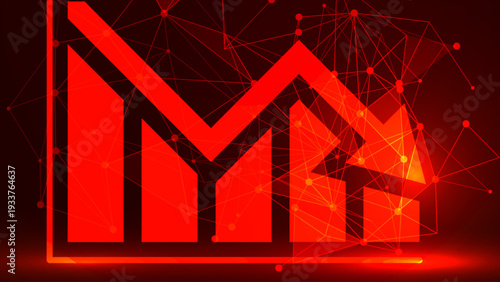Illustration of stock market losses. Bankrupt financial information concept with arrows pointing down. Stock market correction concept. Descending trading graph