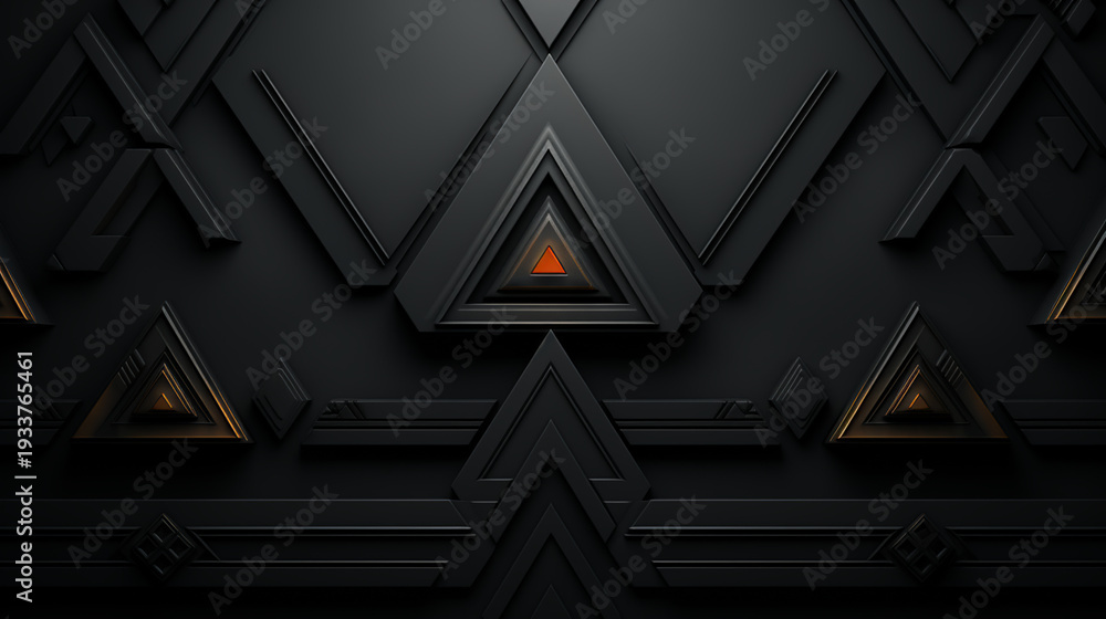 Obraz premium Embossed black background, ethnic indian black background design. Geometric abstract pattern