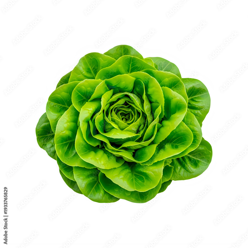 Fototapeta premium Fresh green lettuce leaf vegetable healthy food transparent background