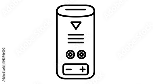 Portable electronic handheld device with display, buttons, and control panel for monitoring and operation.