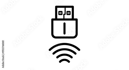Wireless USB icon illustrating data transfer and connectivity technology.