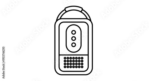 Portable handheld flashlight device with multiple buttons and vented design for everyday use.