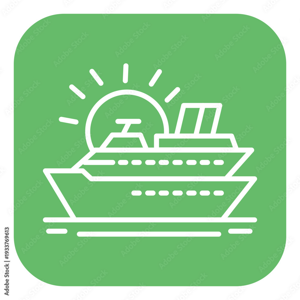 Naklejka premium Cruise Sunset Vector Icon