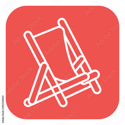 Deck Chair Vector Icon