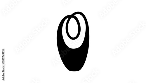 sculpture of a woman's handbag, black isolated silhouette