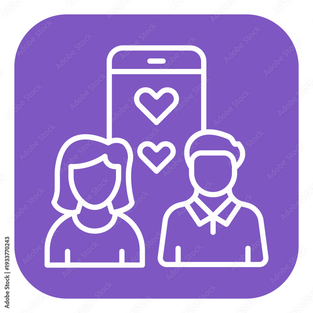Fototapeta premium Online Dating Vector Icon
