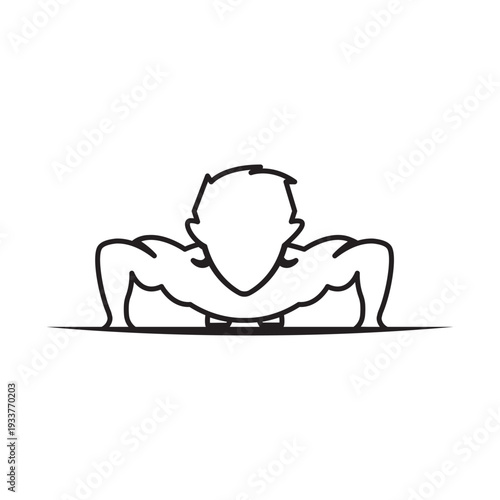 push ups line icon vector element design template