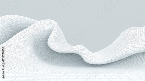 An interesting and original background with a flowing white shape. The concept of fluidity and flexibility.