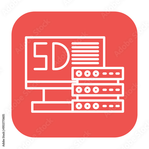 5D Data Storage Vector Icon