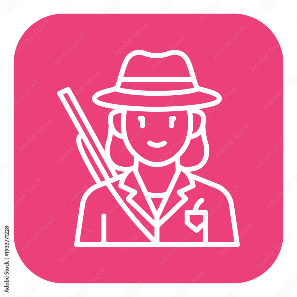 Fototapeta premium Hunter Female Vector Icon