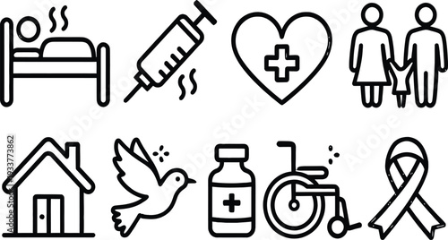 Set of 8 healthcare icons vector