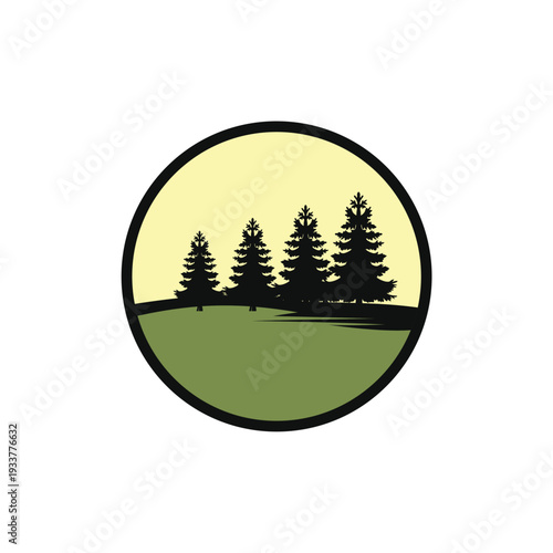 pine tree logo design template illustration vector