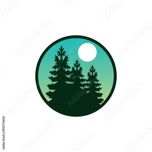 pine tree logo design template illustration vector