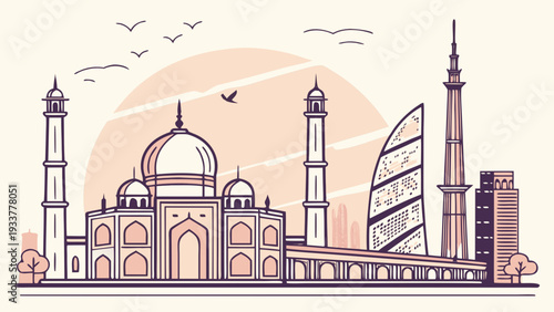 Modern Smart City Skyline Vector