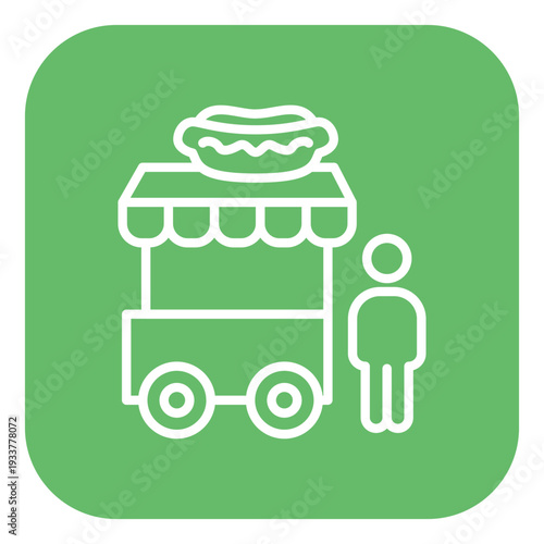 Hot Dog Stall Vector Icon