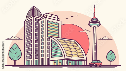 Modern Smart City Skyline Vector