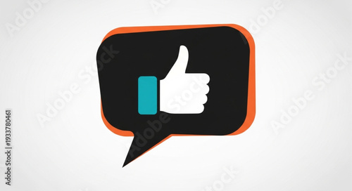 Thumbs Up Icon Inside Speech Bubble.